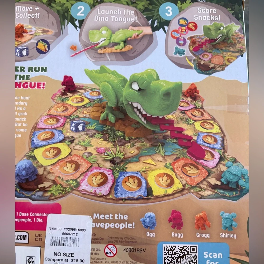 Snack-O-Saurus Rex NWT Kids Game – Green Dino with Pink Tongue. Better run!
